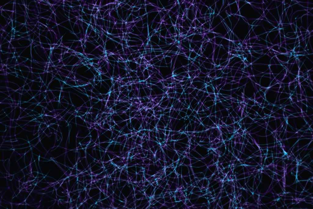 a dark blue background with lots of lines